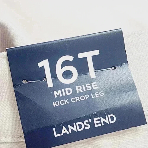 NWT Lands' End Mid Rise Kick Crop Leg Women's Stretched Beige 16T 1493 - Picture 7 of 10